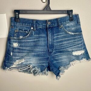 Abercrombie & Fitch Distressed High Rise Jean Shorts size 4/27 100% Cotton